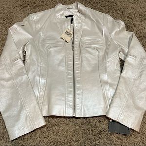 Guess pearl cream leather jacket